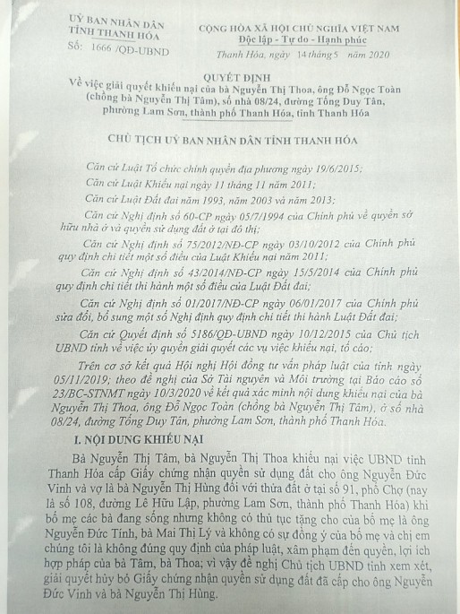 Thanh Hóa: “Sổ đỏ” đã được cấp 20 năm bị thu hồi vì cấp không đúng đối tượng? thanh hoa so do da duoc cap 20 nam bi thu hoi vi cap khong dung doi tuong